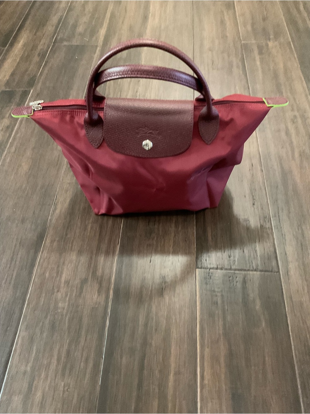 Longchamp Le Pliage Green Collection Small Recycled Canvas Pomegranate Red